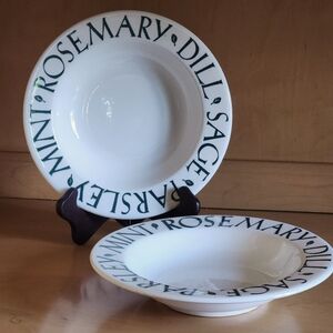 2 PIER 1 Herb Salad / Pasta Bowls- Rosemary Mint Dill Sage Parsley - DISCONTINUE
